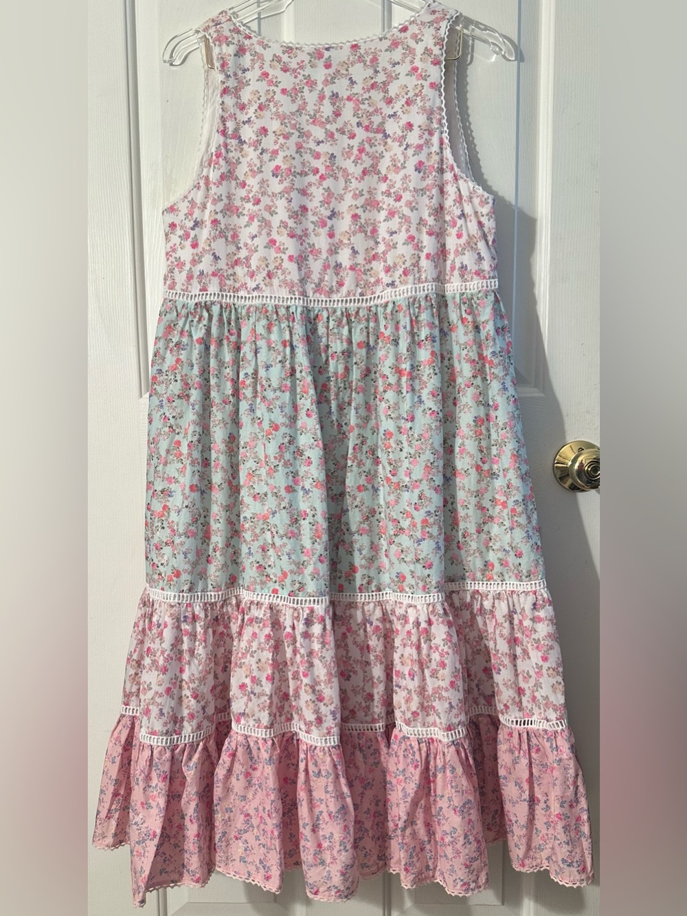 LoveShackFancy X Target M Romantic Pastoral Camille Pink Floral Tiered Mid Dress - Picture 4 of 15